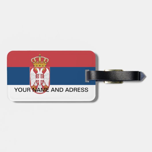Bagagelabel met de vlag van Servië (Achterkant horizontaal)