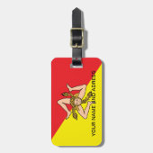 Bagagelabel met de vlag van Sicilië, Italië (Voorkant verticaal)
