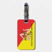 Bagagelabel met de vlag van Sicilië, Italië (Achterkant verticaal)