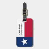 Bagagelabel met de vlag van Texas, VS (Voorkant verticaal)