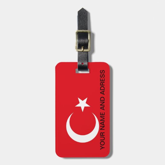 Bagagelabel met de vlag van Turkije (Voorkant verticaal)