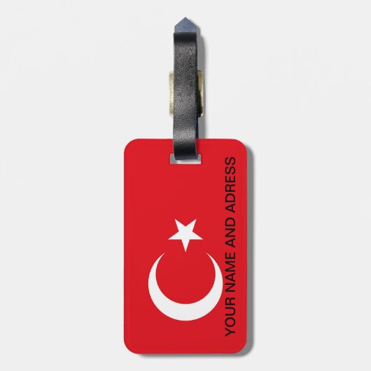 Bagagelabel met de vlag van Turkije (Achterkant verticaal)