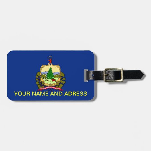 Bagagelabel met de vlag van Vermont, VS (Voorkant horizontaal)