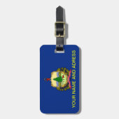 Bagagelabel met de vlag van Vermont, VS (Voorkant verticaal)