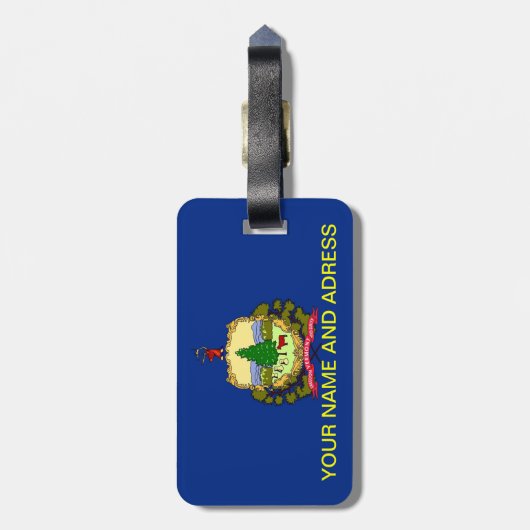 Bagagelabel met de vlag van Vermont, VS (Achterkant verticaal)