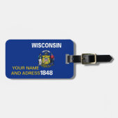 Bagagelabel met de vlag van Wisconsin, VS (Voorkant horizontaal)