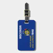 Bagagelabel met de vlag van Wisconsin, VS (Voorkant verticaal)