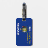Bagagelabel met de vlag van Wisconsin, VS (Achterkant verticaal)