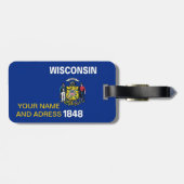 Bagagelabel met de vlag van Wisconsin, VS (Achterkant horizontaal)