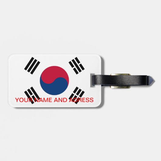 Bagagelabel met de vlag van Zuid-Korea (Achterkant horizontaal)