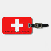 Bagagelabel met de vlag van Zwitserland (Voorkant horizontaal)