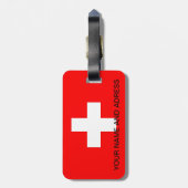 Bagagelabel met de vlag van Zwitserland (Achterkant verticaal)