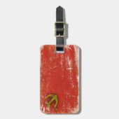 bagagelabel met de vuile vlag van de Sovjet-Unie (Voorkant verticaal)