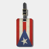 bagagelabel met de vuile vlag van Puerto Rico (Voorkant verticaal)