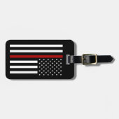 Bagagelabel met dunne rode lijn (Voorkant horizontaal)