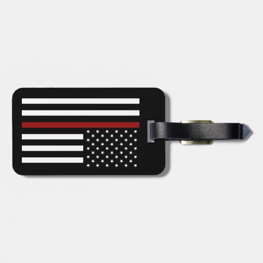 Bagagelabel met dunne rode lijn (Achterkant horizontaal)