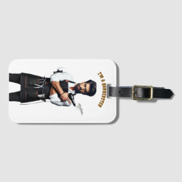 *bagagelabel met een kapper thema, bagagelabel