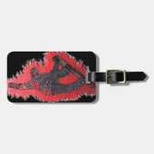 Bagagelabel met een rode explosie-snowboarder (Voorkant horizontaal)