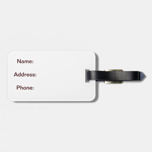 Bagagelabel met een saaie houding (Achterkant horizontaal)