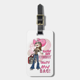 Bagagelabel met een saaie houding