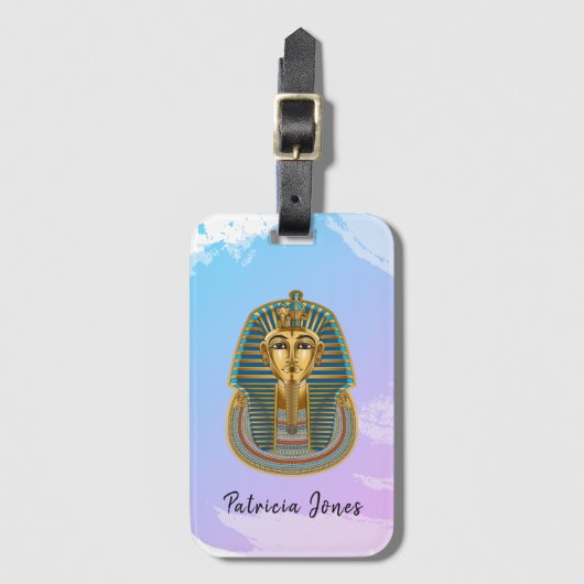 Bagagelabel met een Toetanchamon masker illustrati (Voorkant (verticaal))