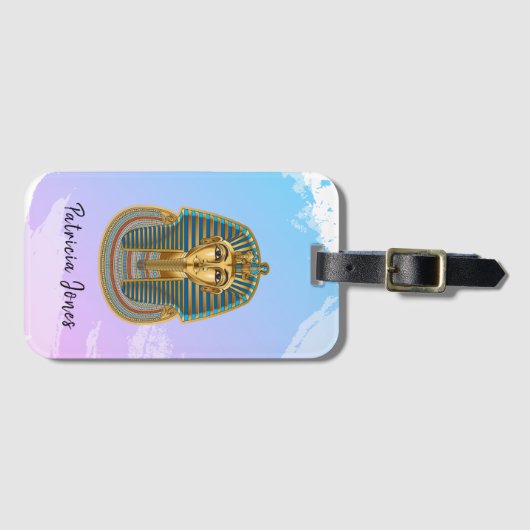 Bagagelabel met een Toetanchamon masker illustrati (Voorkant (horizontaal))