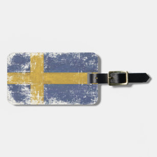 bagagelabel met extra vuile vlag uit Zweden