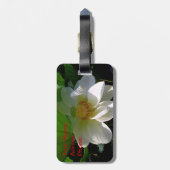 Bagagelabel met fijne witte Lotusventilator (Achterkant verticaal)