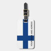 Bagagelabel met Finse vlag (Voorkant verticaal)
