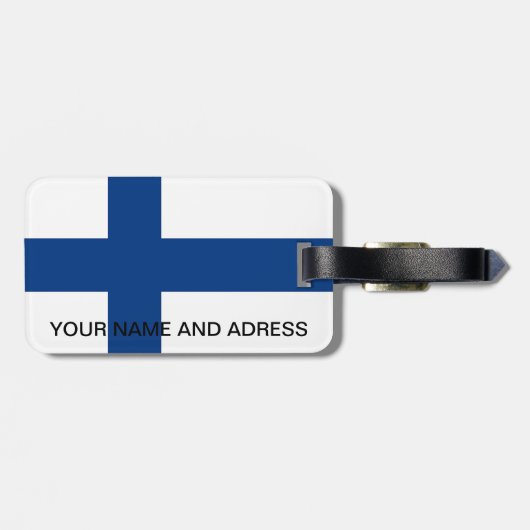 Bagagelabel met Finse vlag (Achterkant horizontaal)