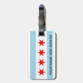 Bagagelabel met Flag of Chicago, Illinois, Verenig (Achterkant verticaal)