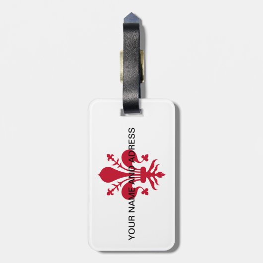 Bagagelabel met Florentijnse vlag, Italië (Achterkant verticaal)