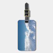 Bagagelabel met foto van de sneeuwbergtop (Voorkant verticaal)