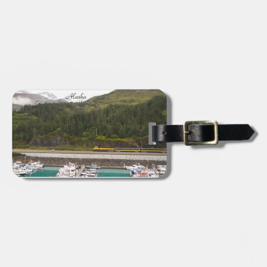 Bagagelabel met fotografie van de bergen Alaska (Voorkant horizontaal)