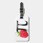 Bagagelabel met frambozen, Pi (Voorkant verticaal)