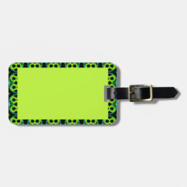 bagagelabel met groen gepatterde grens van Fun