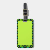 bagagelabel met groen gepatterde grens van Fun (Voorkant verticaal)