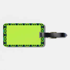 bagagelabel met groen gepatterde grens van Fun