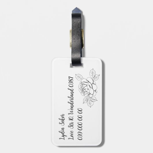  Bagagelabel met handgetekende stadsgezicht (Achterkant verticaal)