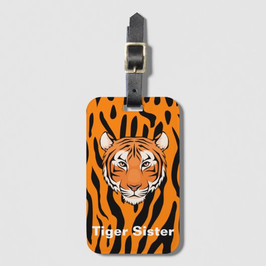 Bagagelabel met het thema "Tijger zuster" (Voorkant (verticaal))