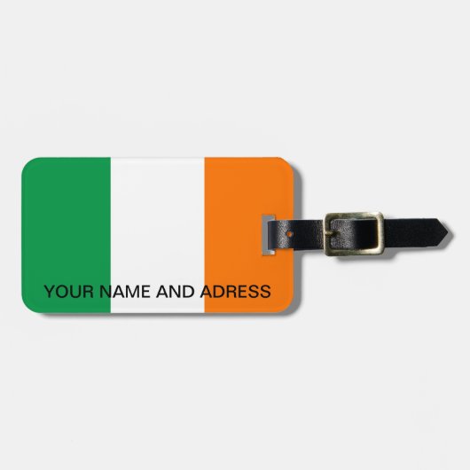 Bagagelabel met Ierse vlag (Voorkant horizontaal)