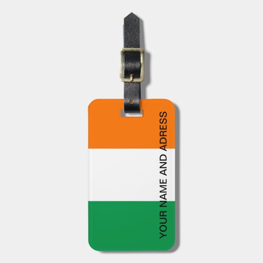 Bagagelabel met Ierse vlag (Voorkant verticaal)
