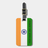 Bagagelabel met Indiase vlag (Voorkant verticaal)