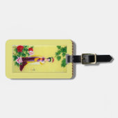 bagagelabel met Initialen en Chinese motif (Voorkant horizontaal)