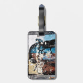 Bagagelabel met leder (Achterkant verticaal)