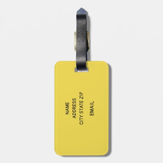 Bagagelabel met lederen band HAPPY MONSTERS (Achterkant verticaal)