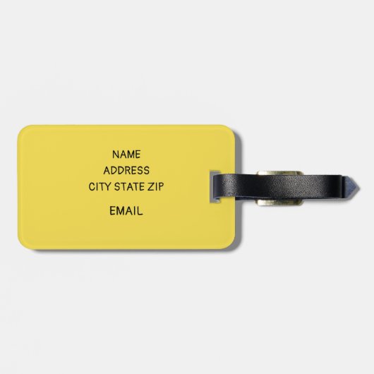 Bagagelabel met lederen band HAPPY MONSTERS (Achterkant horizontaal)