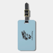 bagagelabel met lederen riem (Voorkant verticaal)