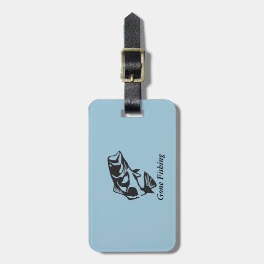 bagagelabel met lederen riem (Voorkant verticaal)