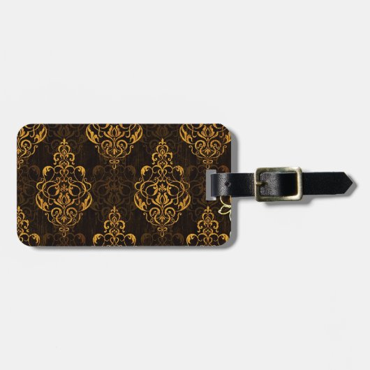 Bagagelabel met lederen riem (Voorkant horizontaal)